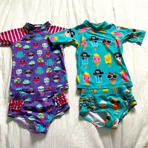 Two girls rash guard swim sets!
